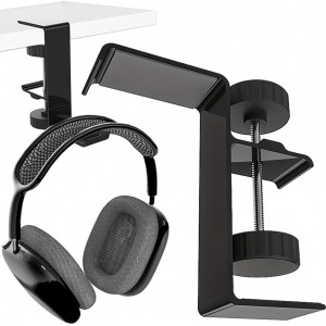 4Kom.pl Stand Headphone bag holder, aluminum, desk, adjustable, desk stand, hanger, hook, Black