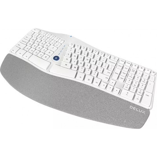 Delux Ergonomic Delux Wireless Keyboard GM901D BT 2.4G (White)