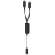 Acefast C5 USB-C - USB-C / USB-C 2in1 100W 480Mb/s cable - black