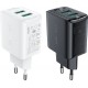 Acefast charger 2x USB 18W QC 3.0, AFC, FCP black (A33 black)