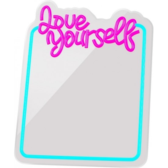 Neon MIRROR LED LOVE YOURSELF turquoise pink FMNE01 Forever Light