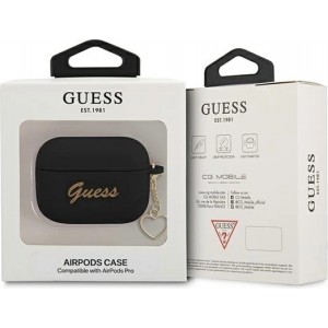 Guess GUAPLSCHSK AirPods Pro cover black/black Silicone Charm Heart Collection