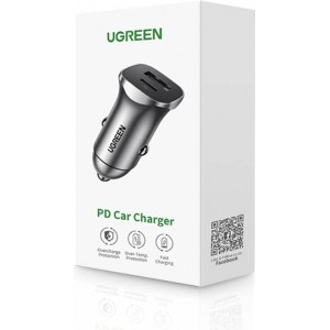 Ugreen Fast Car Charger USB-A / USB-C 30W PD PPS Gray (CD130)