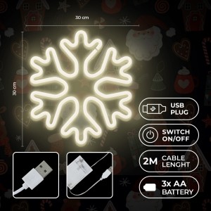 Neon LED CHRISTMAS SNOWFLAKE white FLNE20 Forever Light