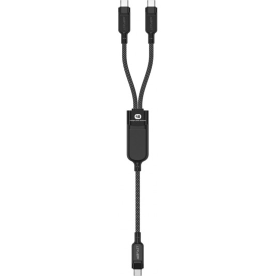 Acefast C5 USB-C - USB-C / USB-C 2in1 100W 480Mb/s cable - black