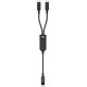 Acefast C5 USB-C - USB-C / USB-C 2in1 100W 480Mb/s cable - black