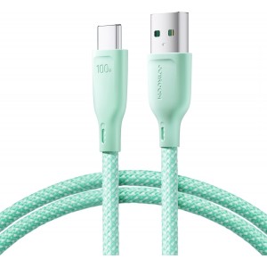 Joyroom Multi-Color Series S-A34 USB-A / USB-C cable 100W 1m - green