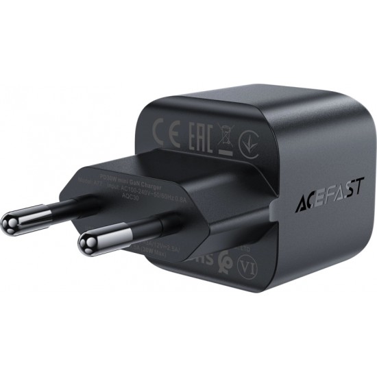 Acefast A77 Mini PD 30W GaN USB-C wall charger - black