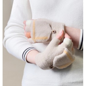 Hurtel Women's/children's winter phone gloves - white