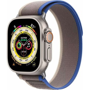 Alogy Sport Strap Nylon Velcro for Apple Watch 1/2/3/4/5/6/7/8/SE (38/40/41mm) Blue Gray