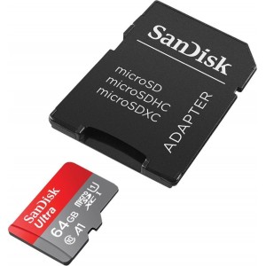 Sandisk memory card Ultra Android microSDXC 64GB 140MB/s A1 Cl.10 UHS-I + adapter