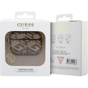 Cg Mobile Sas Guess case for AirPods Pro 2 GUAP2PGCE4CW brown Gcube Classic Gold Logo W/Charm