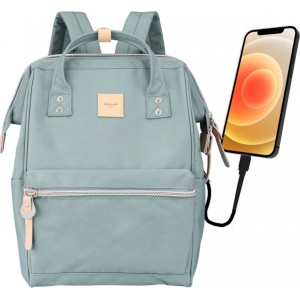 4Kom.pl Himawari Backpack Laptop Bag 13.3 USB Capacious Waterproof A4 Universal 19L Travel Backpack Vintage Green