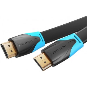 Vention Flat HDMI Cable Vention VAA-B02-L075, 0.75m, 4K 60Hz (Black)