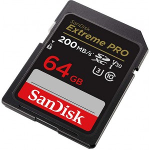 Sandisk EXTREME PRO SDXC 64GB 200/90MB/s UHS-I U3 Memory Card (SDSDXXU-064G-GN4IN)