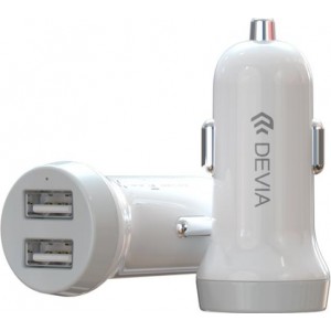 Devia Smart series car charger suit for Lightning (5V3.1A,2USB) white