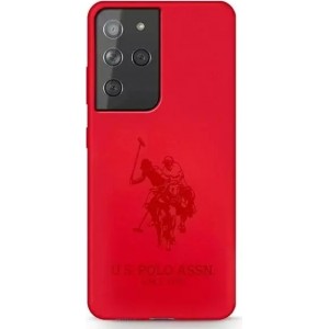 Ferrari US Polo Silicone On Tone Phone Case for Samsung Galaxy S21 Ultra red/red