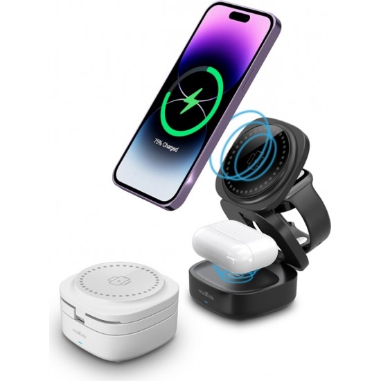 Maxlife MXWC-06 magnetic wireless charger 15W white 3in1