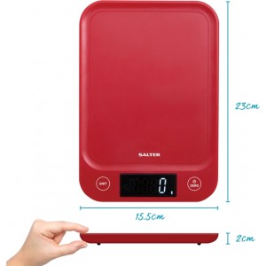 Salter 1067 RDDRA Digital Kitchen Scale, 5kg Capacity red