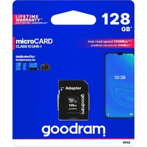 Goodram memory card 128GB microSDXC cl. 10 UHS-I 100 / 10 MB/s + adapter