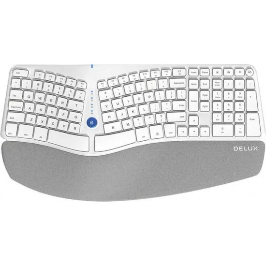 Delux Ergonomic Delux Wireless Keyboard GM901D BT 2.4G (White)