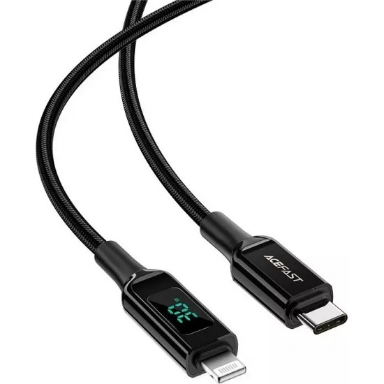 Acefast kabel MFI USB Typ C - Lightning 1,2m, 30W, 3A czarny (C6-01 Black)