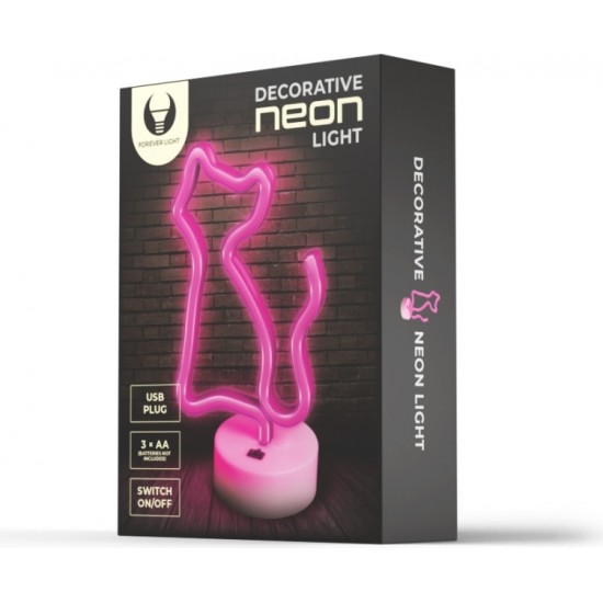 Neon LED on a stand CAT pink FSNE02 Forever Light