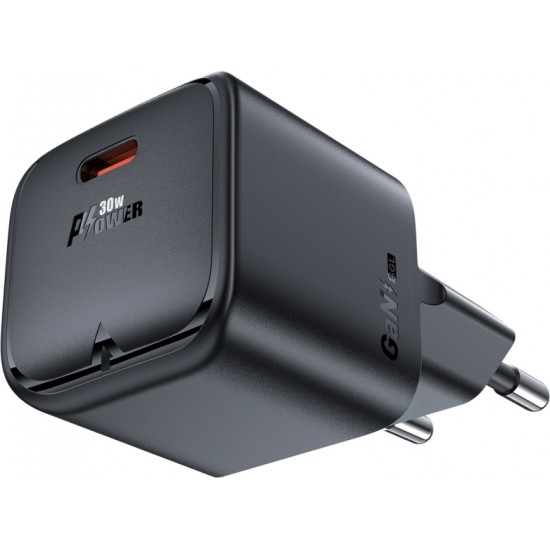 Acefast A77 Mini PD 30W GaN USB-C wall charger - black