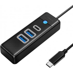 Orico Hub USB-C to 2x USB 3.0 + USB-C, 5 Gbps, 0.15m (Black)