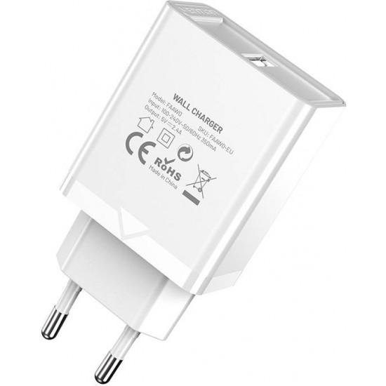 Vention Wall charger USB-A Vention FAAW0-EU 12W 2.4A (white)