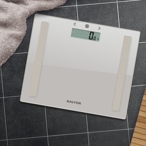 Salter 9113 GY3R Compact Glass Analyser Bathroom Scales - Grey