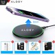 Alogy QI wireless inductive charger 15W fast LED Alogy round for iPhone USB-C cable Black