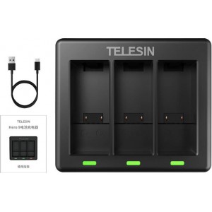 Telesin 3-slot charger Telesin for GoPro Hero 12 / Hero 11 / Hero 10 / Hero 9