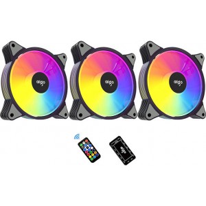 Aigo Computer Fan set 3in1 Aigo AR12 ARGB 120x120 (black)