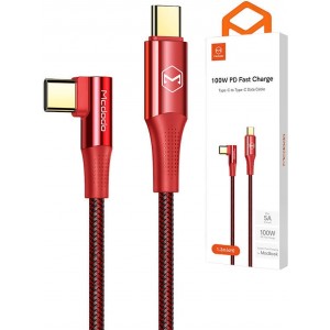 Mcdodo Cable USB-C to USB-C Mcdodo CA-8321 100W 90 Degree 1.2m (red)