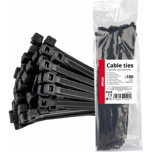 Amio Cable ties black 4,8x300mm - 100 pcs