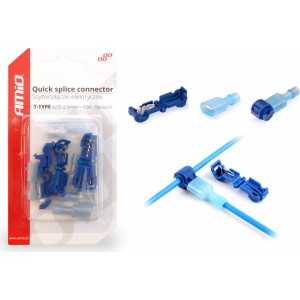 Amio T-Type Quick Connect Connector 0,75-2,5mm2 15A 5pcs blister