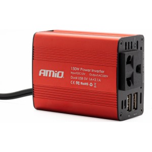 Amio Power Inverter AMiO 12V/230V 150W/300W 2xUSB PI01