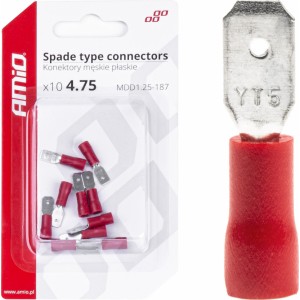 Amio Spade type connectors 5.6mm 0.5-1.5mm2 10A 10 pcs