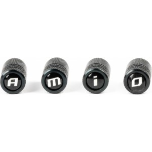 Amio Aluminium Black Valve AMiO cap 4 pcs