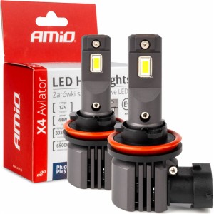 Amio LED Headlights X4-series AVIATOR H8/H9/H11/H16 6500K max 44W AMIO-03765