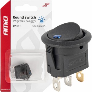 Amio Round switch with blue light AMIO-03963