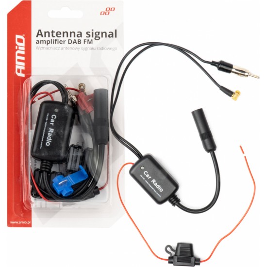 Amio Antenna signal amplifier 12V DAB FM AMIO-04134