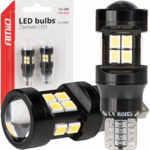 Amio LED bulbs CANBUS T15 W16W 15SMD 2835 White 12V 24V AMIO-04245