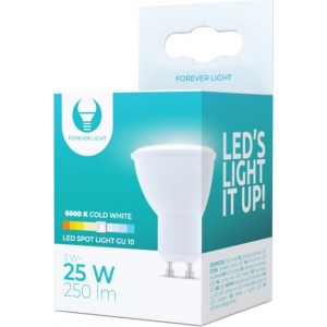 Telforceone LED Bulb GU10 3W 230V 6000K 250lm Forever Light