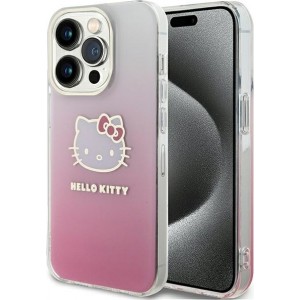 Hello Kitty case for iPhone 15 Pro 6,1" pink hardcase IML Gradient Electrop Kitty Head