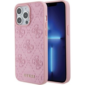 Cg Mobile Sas Guess case for iPhone 15 Pro Max 6,7" GUHCP15XP4EPMP pink hardcase Leather 4G Stamped