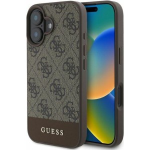 Cg Mobile Sas Guess case for iPhone 16 6,1" GUHCP16SG4GLBR brown hardcase 4G Bottom Stripe