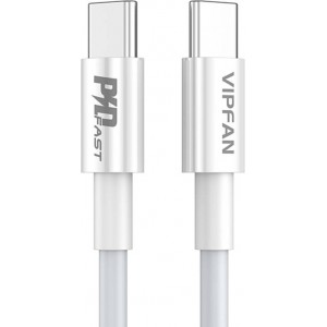 Vipfan USB-C to USB-C cable VFAN P02, 1m (white)