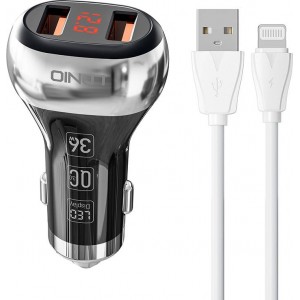 Ldnio C2 2USB Car charger + Lightning Cable